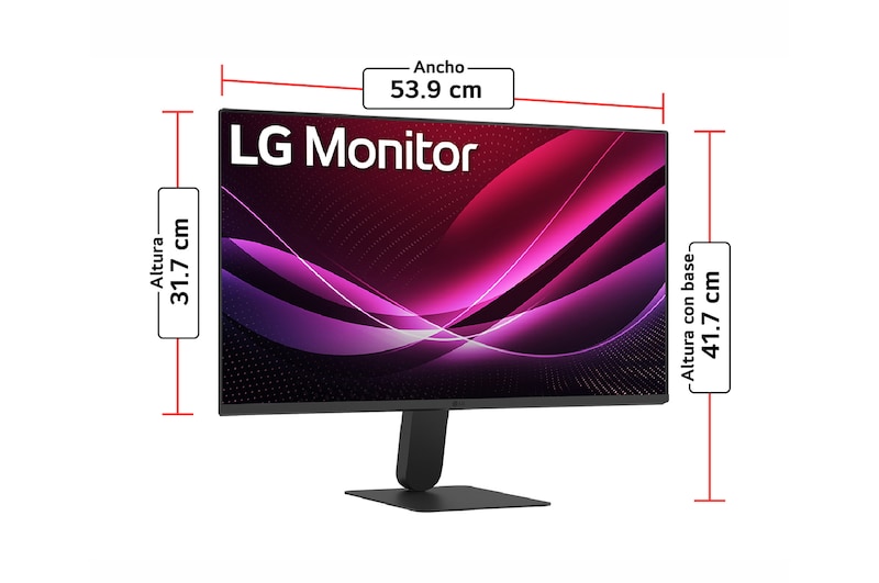 Vista lateral monitor LG IPS Full HD de 24" 24U411A-B
